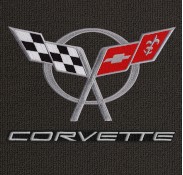 Corvette C5 Flags Silver Word Double-Mats-183