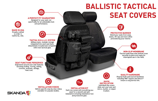 ballistic tactical custom seat covers features