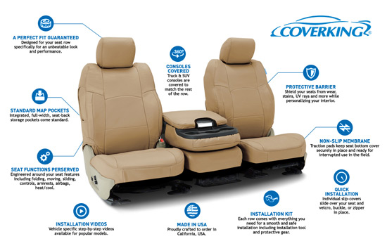 genuine leather custom seat covers features