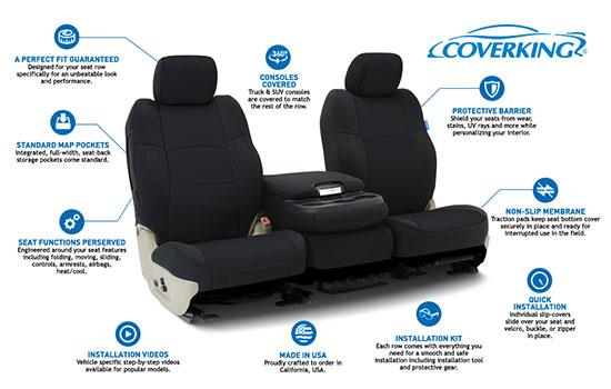 neoprene custom seat covers features