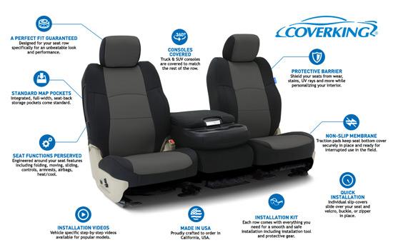 neoprene custom seat covers features