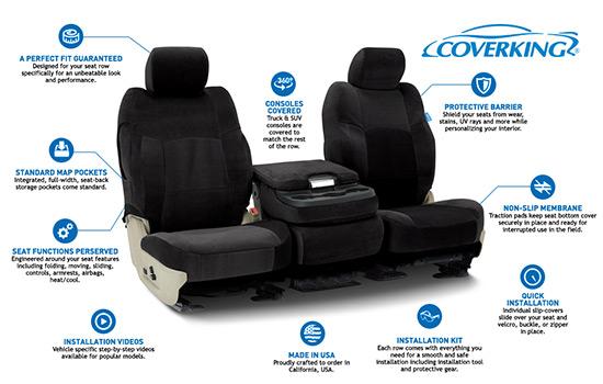 velour custom seat covers features