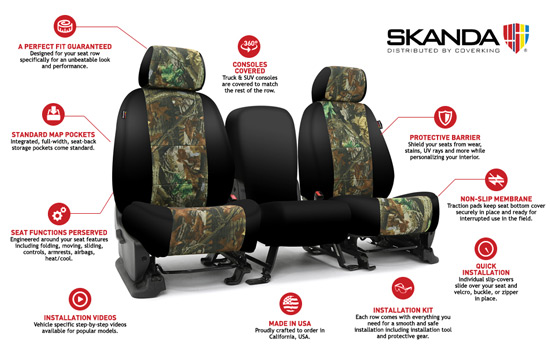 realtree custom seat covers features