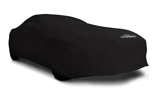 satin stretch black sedan cover alt view