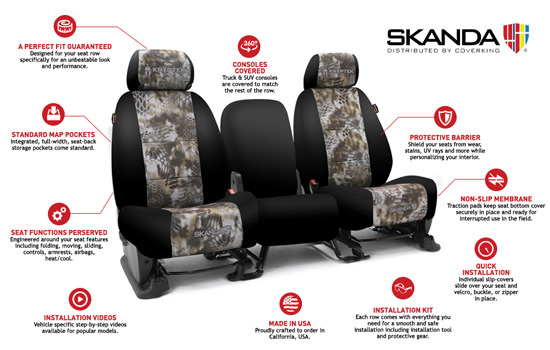 kryptek custom seat covers features